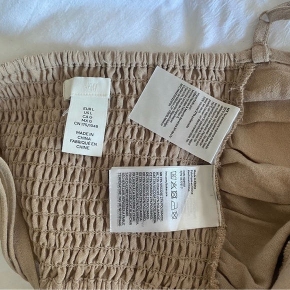 H&M women’s Beige cropped corset style tank top size large - Picture 8 of 12